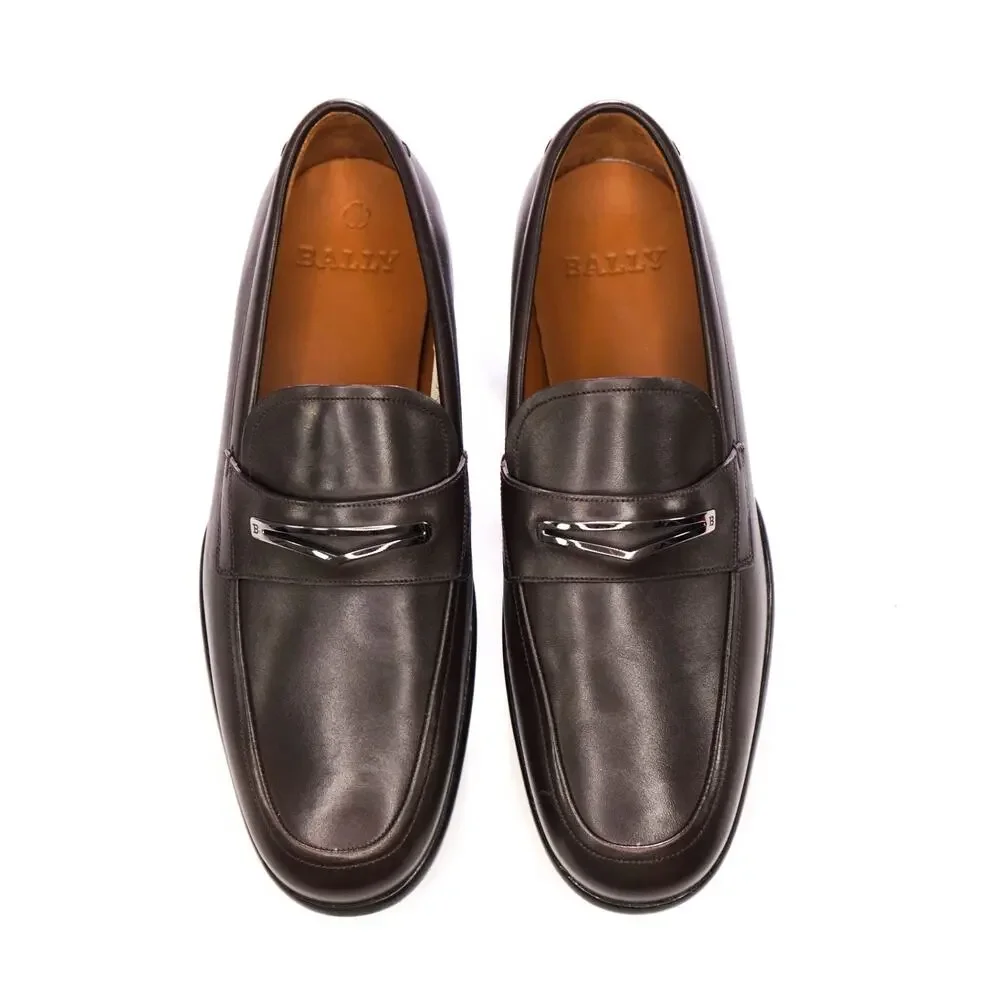$525 BALLY - Brown Leather Loafers - US 9.5 (8.5UK)